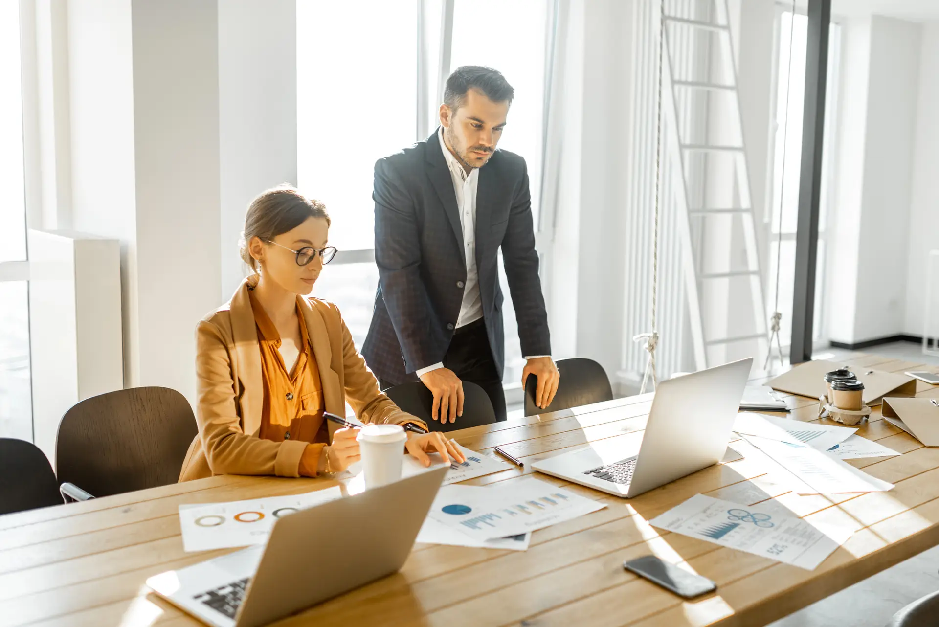 Business people working in meeting room