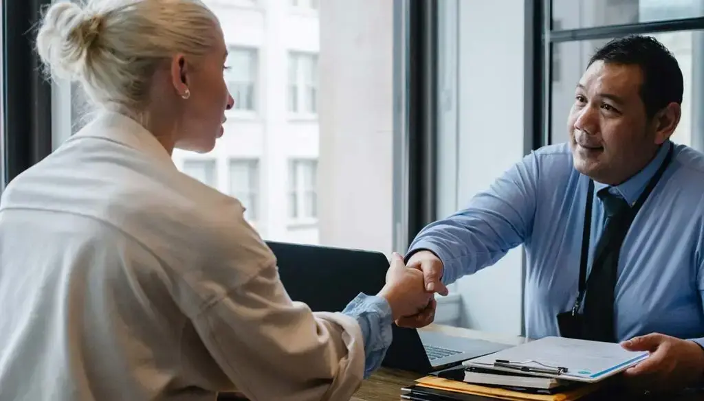 two people shaking hands