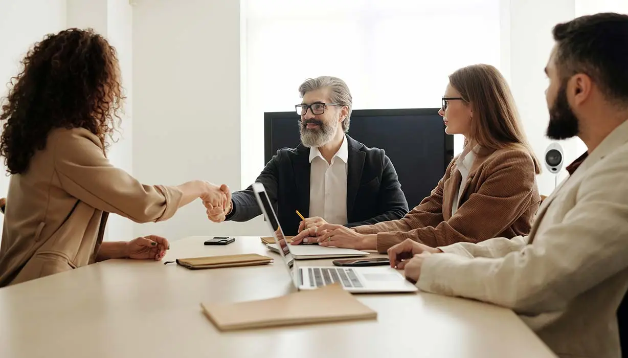 four people at table