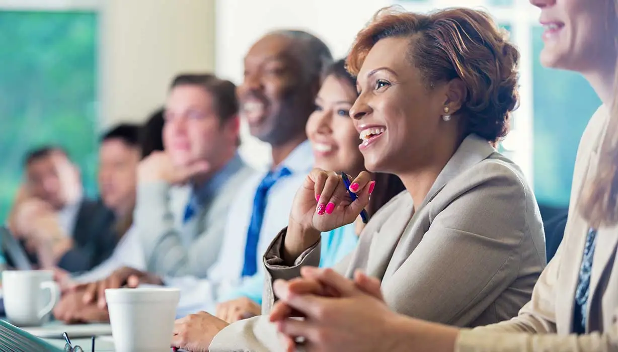 smiling diverse team