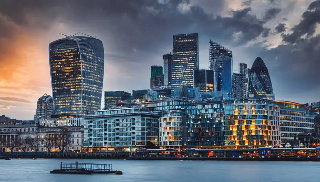 city in evening