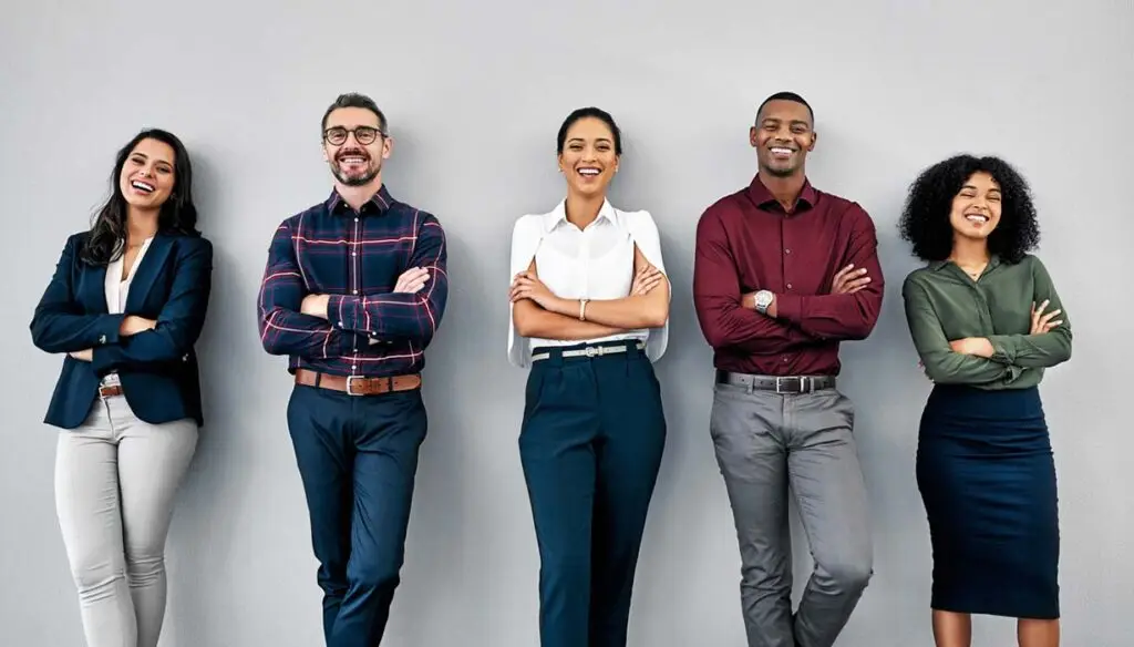 five diverse workers