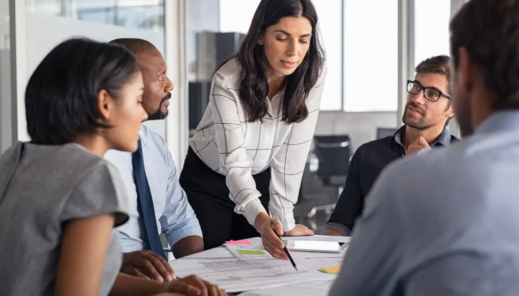woman presenting at meeting