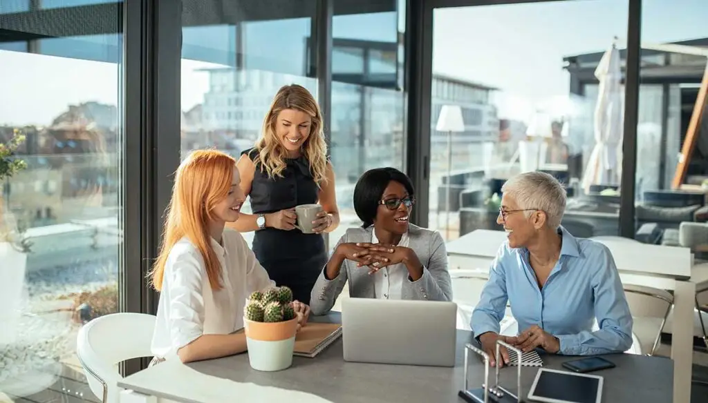 employees in a meeting