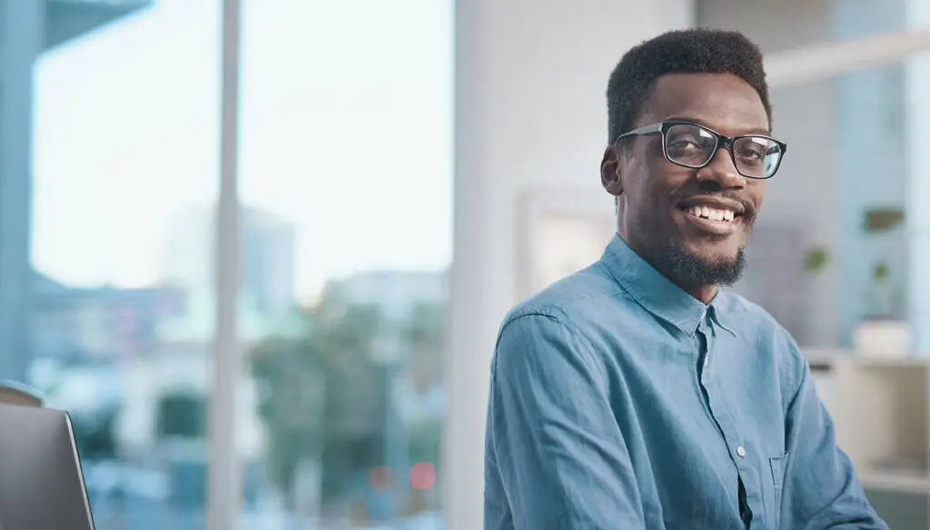 Smiling man looking at the camera