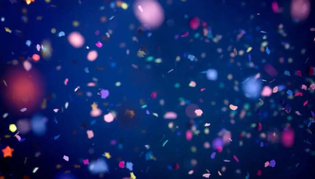 colored lights on blue background