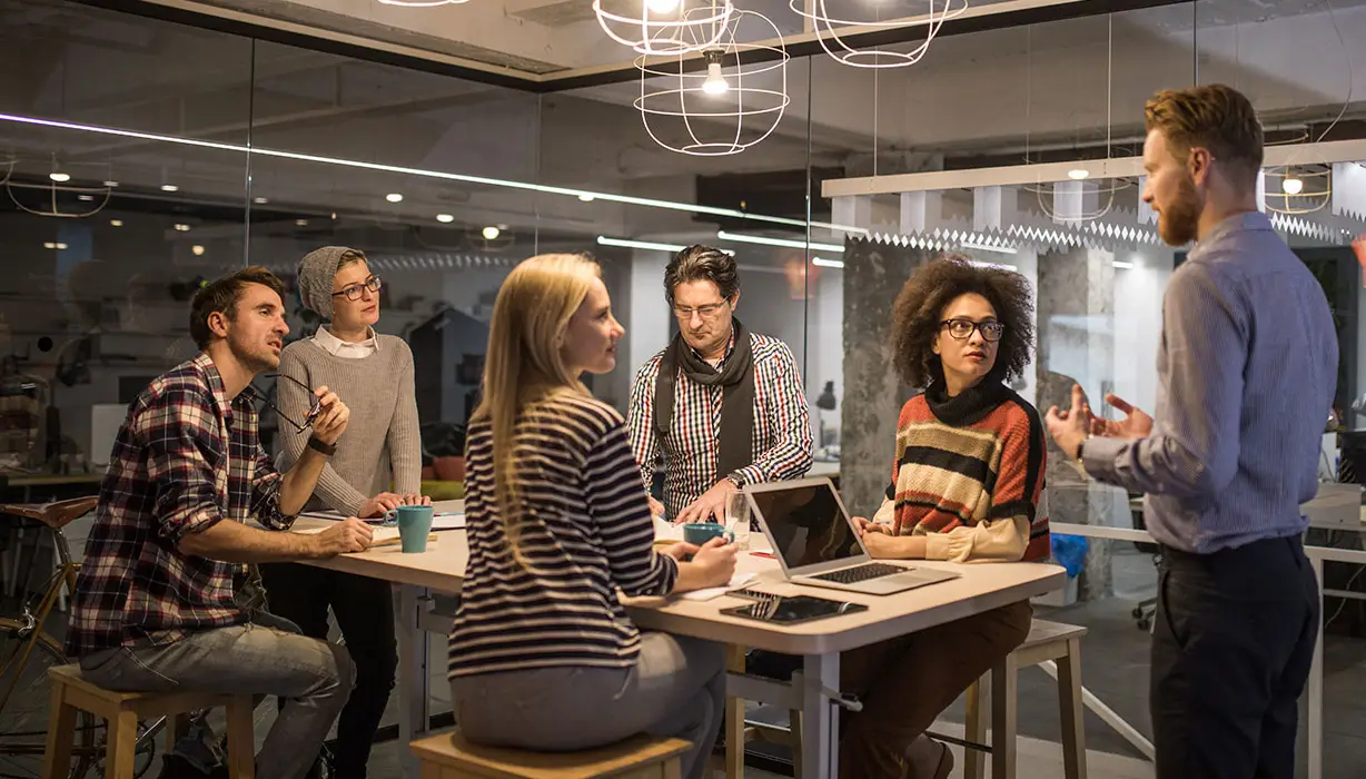 several people in a meeting